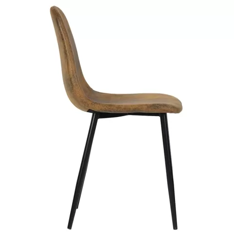 Set Of 4 Scandinavian Velvet Chairs Suede Brown 8