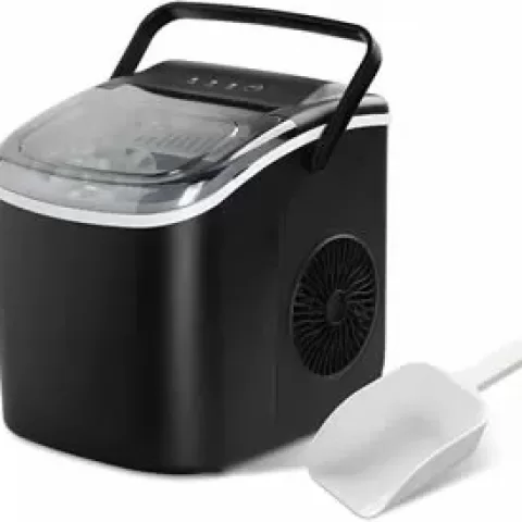 Simple Deluxe Ice Maker Machine for Countertop, 26lbs Ice/24Hrs, 9 Ice Cubes Ready in 6 Mins, Portable Self-Clean Ice Machine with Scoop and Basket