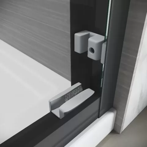 Sliding Shower Glass Door 56 60 In. W X 72 In. H, Adjustable Semi Frameless Shower Door, Certified Thick Clear Clear Tempered Glass, 304 Stainless Steel Handles 4