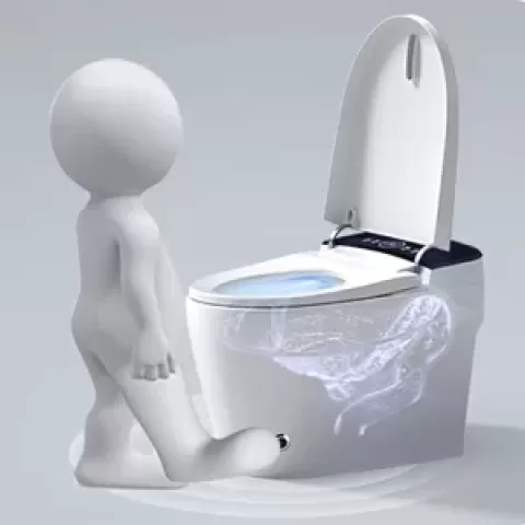 Smart Toilets With Heated Bidet Seat, Portable Toilet With Bidet Built In Auto Open&close, Bidet Toilet With Dryer And Warm Water,tankless Toilet In 1.28gpf, White 6