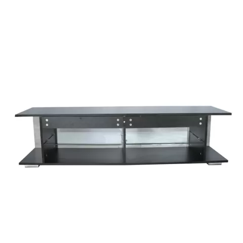 Tv Stand For 32 60 Inch Tvs Modern Low Profile Black+stone Grey Entertainment Center With Led Lights 57 Inch Small Tv Console Media Table Glass Shelves And Hidden Side 8