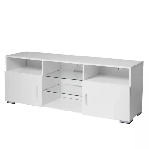 TV Stand for 32-60 inch TV, Modern Television Table Center Media Console with Drawer and Led Lights, Matt Entertainment Center