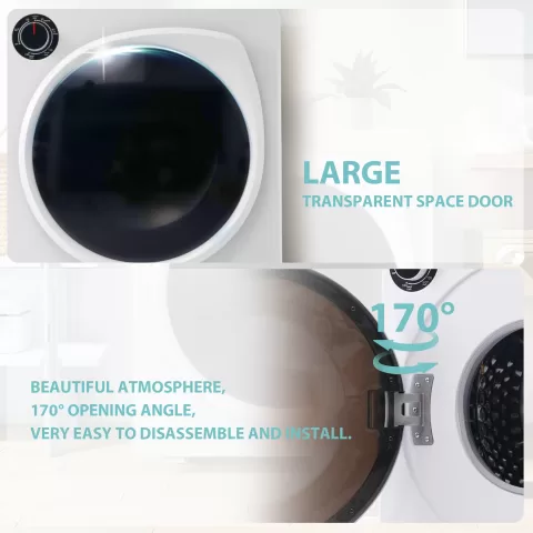 Vented Gas Dryer, Stainless Steel Dryer, 2.6 Cu.ft,1350w, Multi Filtration,5 Programs. Overheating Protection,stainless Steel Drum, Full Heating,double Temperature Control 16