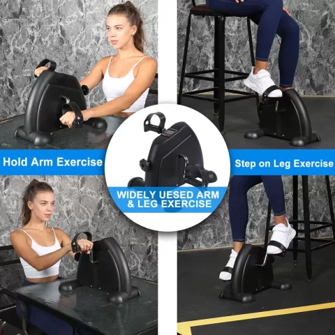 Yssoa Pedal Exercise Bike, Under Desk Bike Pedal Exerciser, Portable Mini Exercise Bike For Arms And Legs Workout, Exercise Peddler With Digital Monitor, Resistance 7