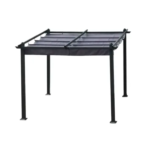 10x10 Ft Outdoor Patio Retractable Pergola With Canopy Sunshelter Pergola For Gardens 11