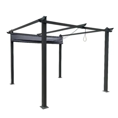 10x10 Ft Outdoor Patio Retractable Pergola With Canopy Sunshelter Pergola For Gardens 4
