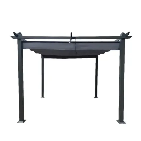 10x10 Ft Outdoor Patio Retractable Pergola With Canopy Sunshelter Pergola For Gardens 7