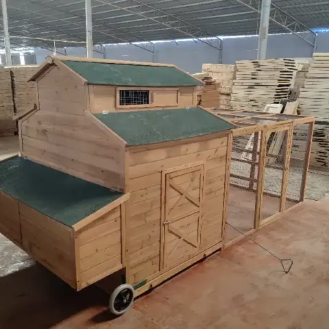 113inches Super large chicken pet coop, Cunninghamia lanceolata, outdoor rabbit coop, rain insulation roof, egg box, leakproof tractor tray and ramp