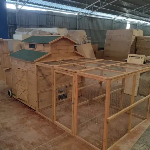 113inches Super large chicken pet coop, Cunninghamia lanceolata, outdoor rabbit coop, rain insulation roof, egg box, leakproof tractor tray and ramp