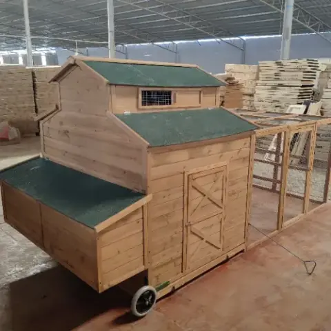 113inches Super large chicken pet coop, Cunninghamia lanceolata, outdoor rabbit coop, rain insulation roof, egg box, leakproof tractor tray and ramp