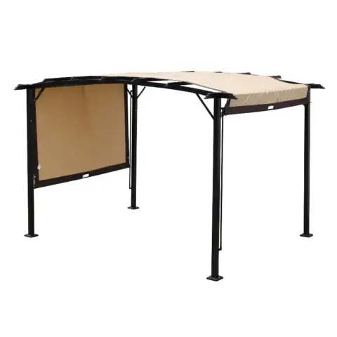 12 x 9 Ft Outdoor Pergola Patio Gazebo,Retractable Shade Canopy,Steel Frame Grape Gazebo,Sunshelter Pergola for Gardens,Terraces