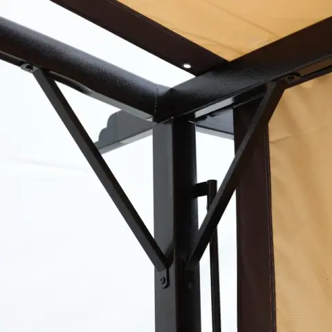 12 x 9 Ft Outdoor Pergola Patio Gazebo,Retractable Shade Canopy,Steel Frame Grape Gazebo,Sunshelter Pergola for Gardens,Terraces
