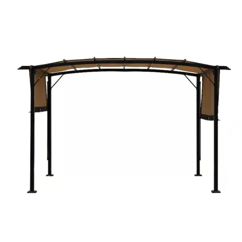 12 x 9 Ft Outdoor Pergola Patio Gazebo,Retractable Shade Canopy,Steel Frame Grape Gazebo,Sunshelter Pergola for Gardens,Terraces