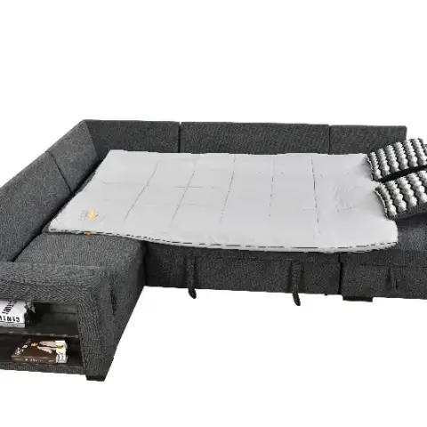 125'' Modern U Shaped 7 Seat Sectional Sofa Couch With Cabinet,sofa Bed With Storage Chaise Pull Out Couch Bed For Living Room 3