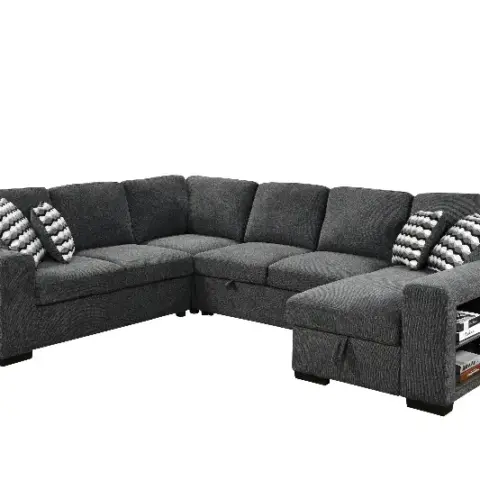 125'' Modern U Shaped 7 Seat Sectional Sofa Couch With Cabinet,sofa Bed With Storage Chaise Pull Out Couch Bed For Living Room 4