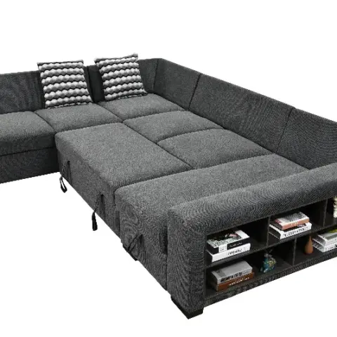 125'' Modern U Shaped 7 Seat Sectional Sofa Couch With Cabinet,sofa Bed With Storage Chaise Pull Out Couch Bed For Living Room 8