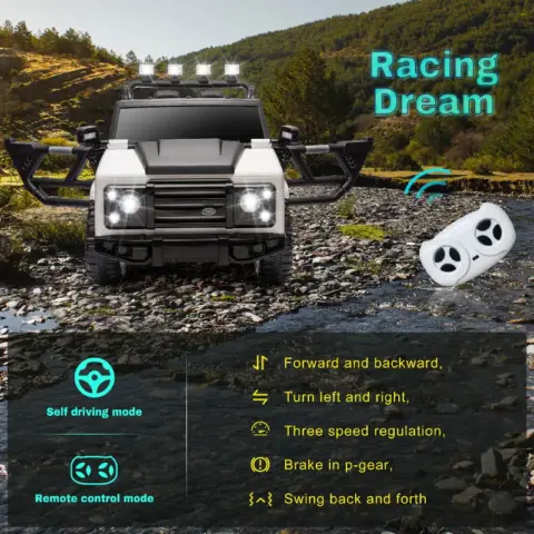 12v7a 30w2 Four Wheel Drive Leather Seat One Button Start,forward And Backward, High And Low Speed,seat Belt Four Wheel Absorber Kids Car 2