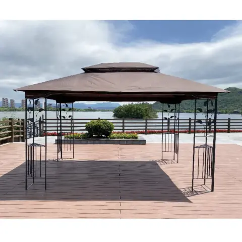 13x10 Outdoor Patio Gazebo Canopy Tent With Ventilated Double Roof And Mosquito Net(detachable Mesh Screen On All Sides),suitable For Lawn 1
