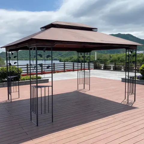 13x10 Outdoor Patio Gazebo Canopy Tent With Ventilated Double Roof And Mosquito Net(detachable Mesh Screen On All Sides),suitable For Lawn 14