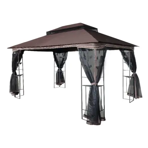 13x10 Outdoor Patio Gazebo Canopy Tent With Ventilated Double Roof And Mosquito Net(detachable Mesh Screen On All Sides),suitable For Lawn 20