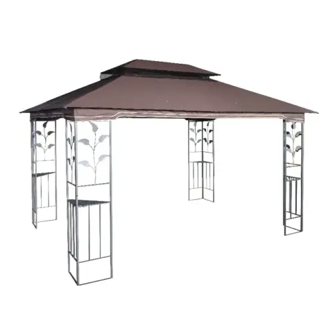 13x10 Outdoor Patio Gazebo Canopy Tent With Ventilated Double Roof And Mosquito Net(detachable Mesh Screen On All Sides),suitable For Lawn 21