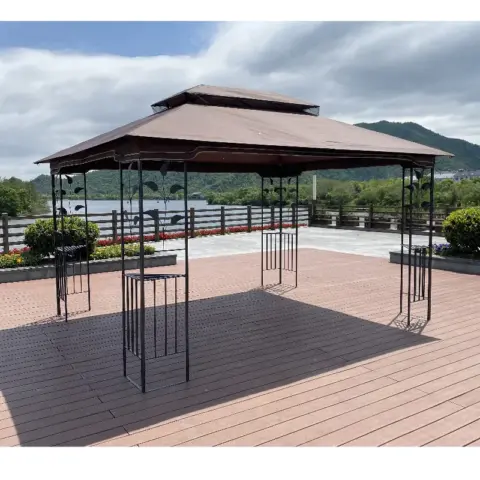 13x10 Outdoor Patio Gazebo Canopy Tent With Ventilated Double Roof And Mosquito Net(detachable Mesh Screen On All Sides),suitable For Lawn 9