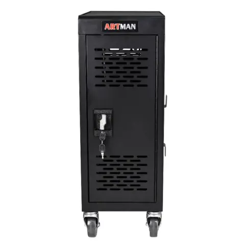 16-Compartment Removable Locking Charging Cabinet for Laptop, Chromebook-Black