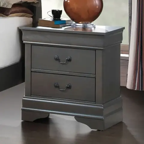 1pc Nightstand Louis Philippe Solid Wood English Dovetail Construction Antique Nickle Hanging Pulls 3