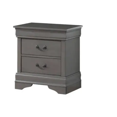 1pc Nightstand Louis Philippe Solid Wood English Dovetail Construction Antique Nickle Hanging Pulls 4