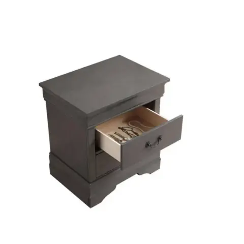 1pc Nightstand Louis Philippe Solid Wood English Dovetail Construction Antique Nickle Hanging Pulls 5