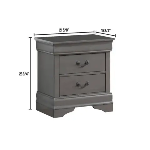 1pc Nightstand Louis Philippe Solid Wood English Dovetail Construction Antique Nickle Hanging Pulls 8