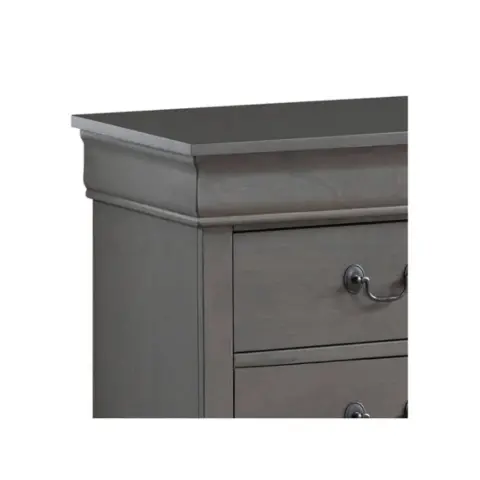 1pc Nightstand Louis Philippe Solid Wood English Dovetail Construction Antique Nickle Hanging Pulls 9