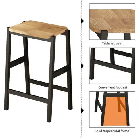 3 Pcs Dining Table Set Rustic Retro Breakfast Table Dining Stools Rubberwood For 2 With Two Open Shelves For Small Space Kitchen Dining Room 4