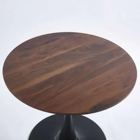 31.5black And Walnut Tulip Table Mid Century Dining Table For 2 4 People With Round Mdf Table Top, Pedestal Dining Table, End Table Leisure Coffee Table 7