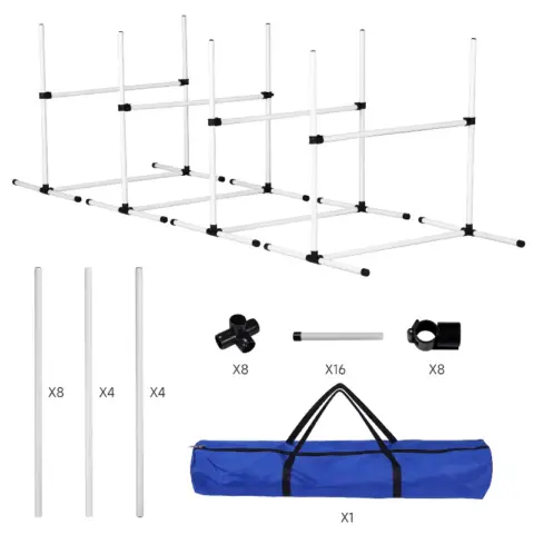 4 Pack Adjustable Dog Agility Jumps With Carry Bag Exercise Dog Jumping Hurdles For Indoor Outdoor Dog Agility Course Game 1