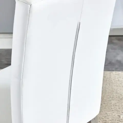 4 Piece Dining Chair Set, Modern Style Kitchen Soft Cushion High Backrest, With Embedded Buttons, Metal Leg Office Chair, Suitable For Restaurants 1