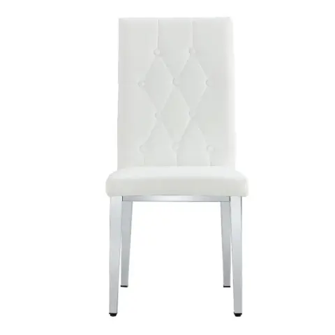 4 Piece Dining Chair Set, Modern Style Kitchen Soft Cushion High Backrest, With Embedded Buttons, Metal Leg Office Chair, Suitable For Restaurants 18