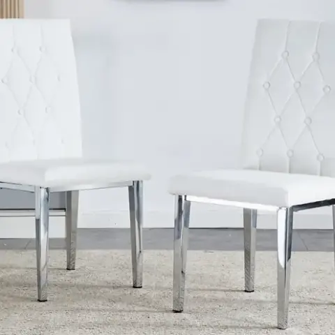 4 Piece Dining Chair Set, Modern Style Kitchen Soft Cushion High Backrest, With Embedded Buttons, Metal Leg Office Chair, Suitable For Restaurants 3