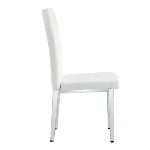 4 Piece Dining Chair Set, Modern Style Kitchen Soft Cushion High Backrest, With Embedded Buttons, Metal Leg Office Chair, Suitable For Restaurants 5