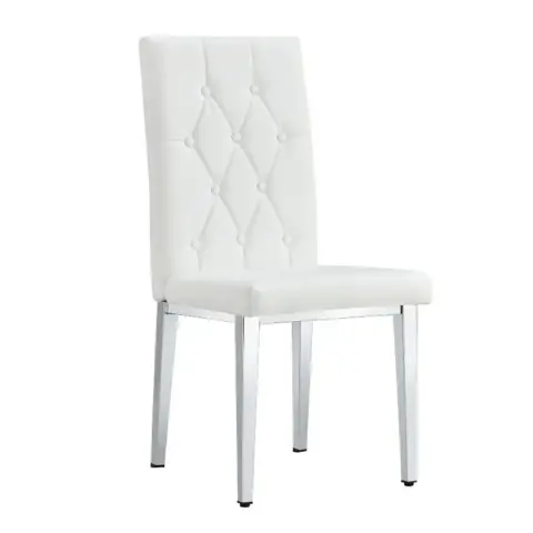 4 Piece Dining Chair Set, Modern Style Kitchen Soft Cushion High Backrest, With Embedded Buttons, Metal Leg Office Chair, Suitable For Restaurants 7