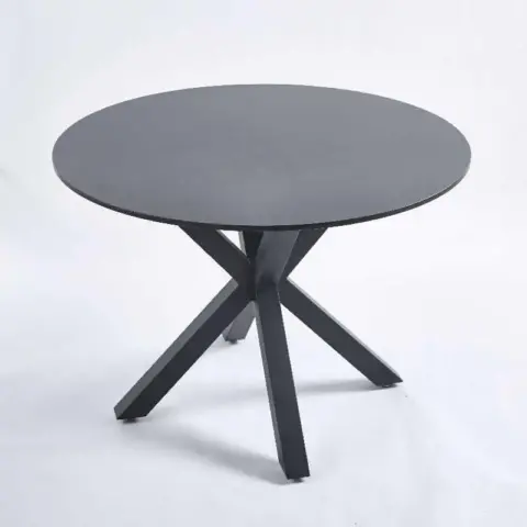 42.1black Table Mid Century Dining Table For 4 6 People With Round Mdf Table Top, Pedestal Dining Table, End Table Leisure Coffee Table,cross Leg 2