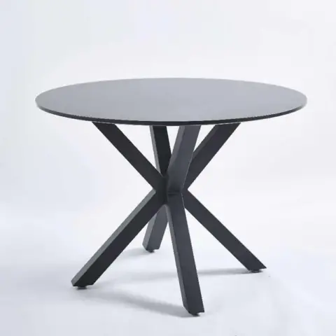 42.1black Table Mid Century Dining Table For 4 6 People With Round Mdf Table Top, Pedestal Dining Table, End Table Leisure Coffee Table,cross Leg 4