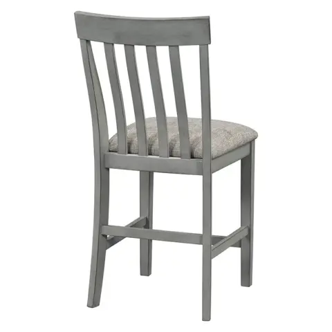 5 Piece Counter Height Dining Table Set With Built In Storage Shelves,grey 11