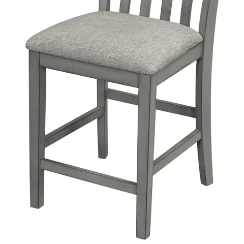 5 Piece Counter Height Dining Table Set With Built In Storage Shelves,grey 13