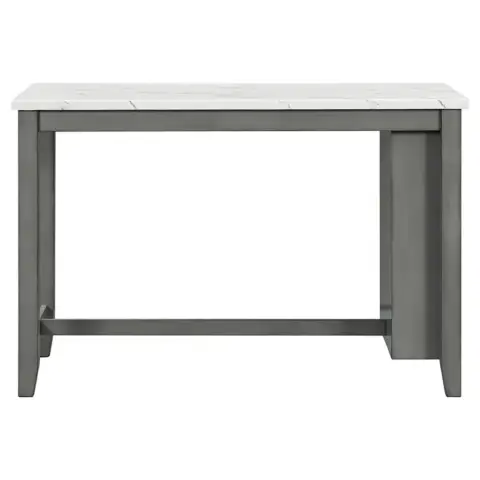 5 Piece Counter Height Dining Table Set With Built In Storage Shelves,grey 21