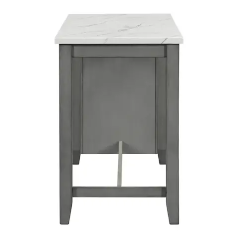 5 Piece Counter Height Dining Table Set With Built In Storage Shelves,grey 22