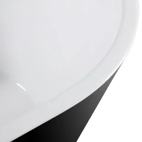 59" Acrylic Freestanding Bathtub-Acrylic Soaking Tubs, Black Bathtub, Oval Shape Black Freestanding Bathtub With Chrome Overflow and Pop Up Drain