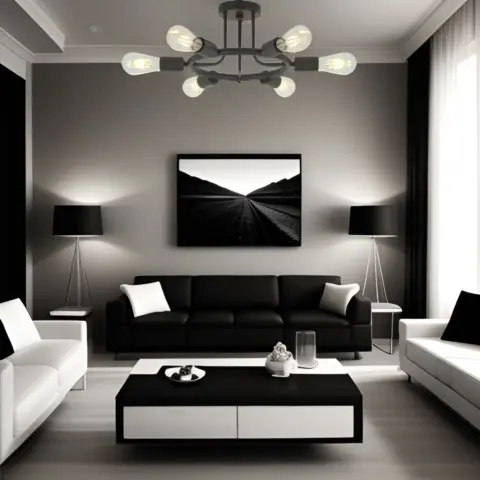 6 Light Modern Sputnik Lights Semi Flush Mount Ceiling Light Black Finished 1