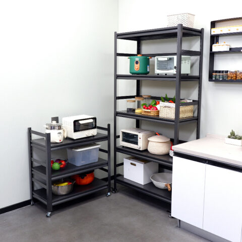 63h Storage Shelves Heavy Duty Metal Shelving Unit Adjustable 5 Tier Pantry Shelves With Wheels Load 1750lbs Kitchen Shelf Garage Storage 11