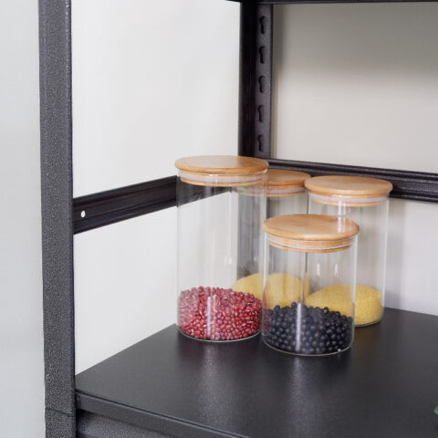 63h Storage Shelves Heavy Duty Metal Shelving Unit Adjustable 5 Tier Pantry Shelves With Wheels Load 1750lbs Kitchen Shelf Garage Storage 3